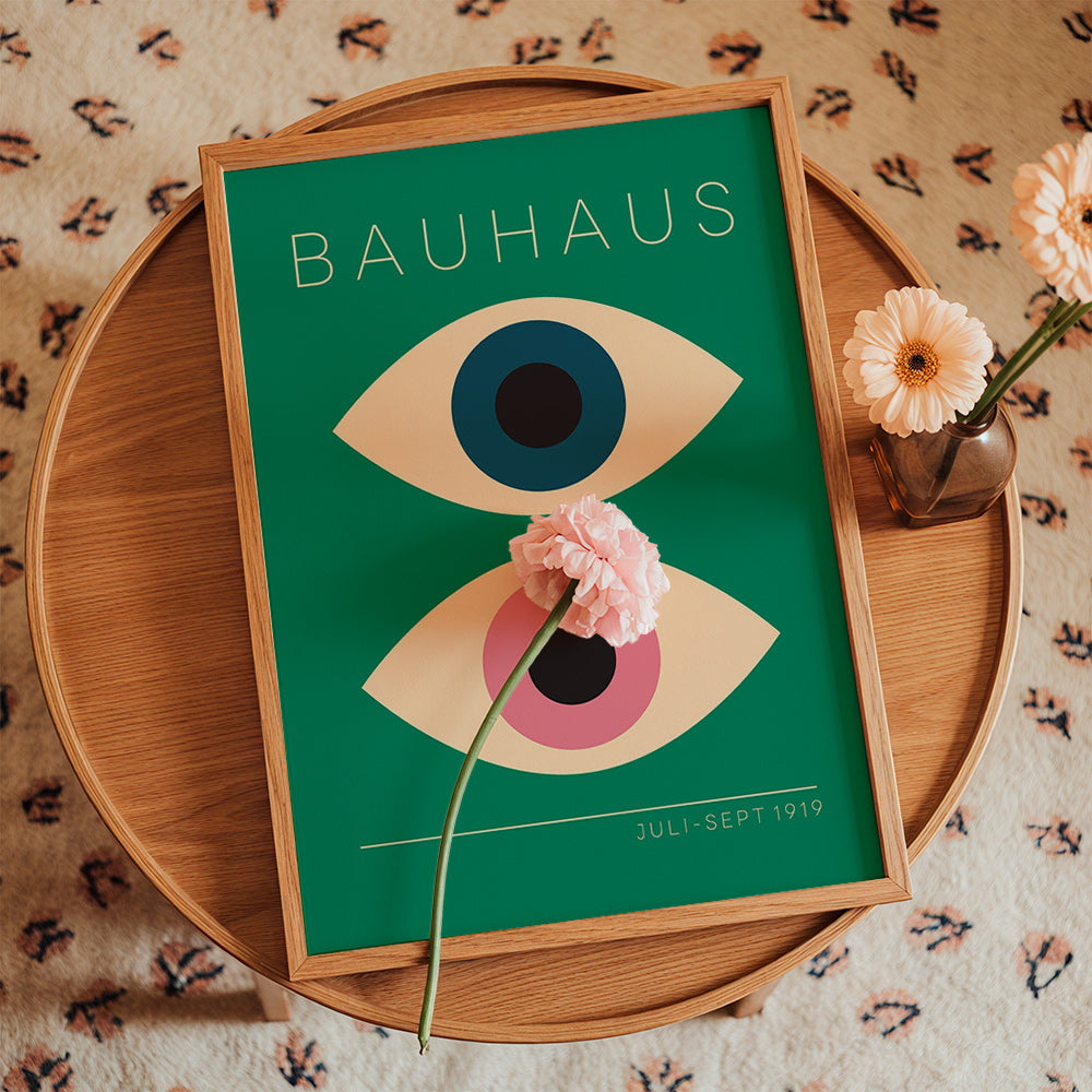 Tableau géométrique Bauhaus yeux jumeaux