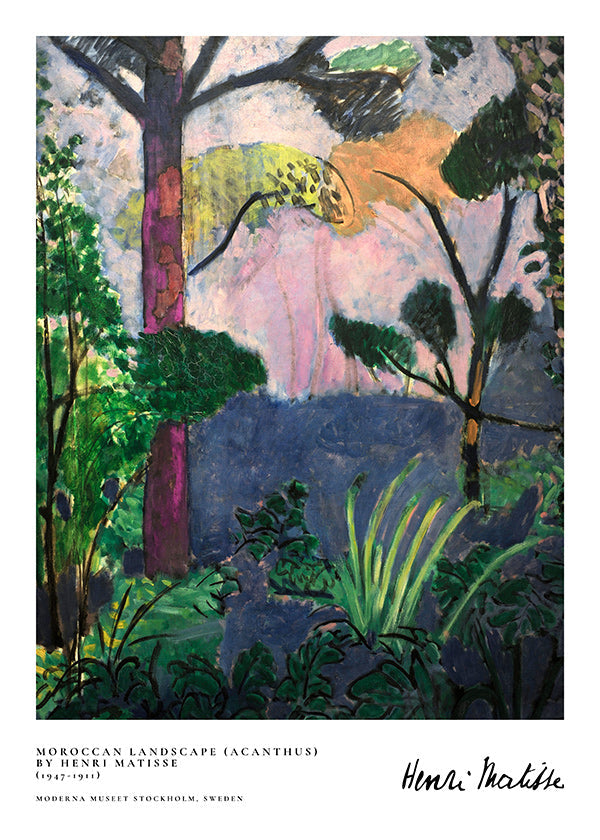 Paysage peint avec végétation picturale