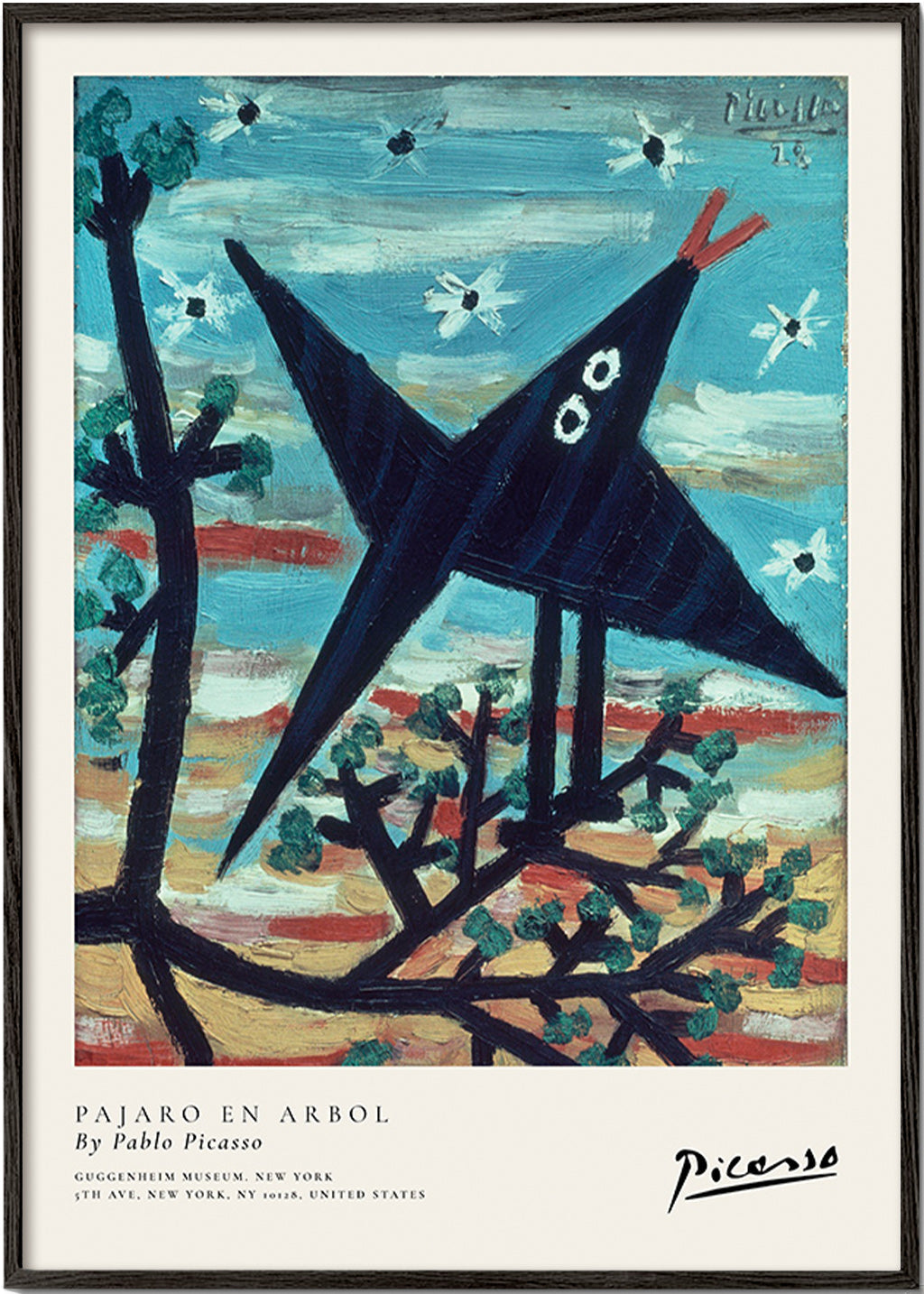 Oeuvre oiseau sur branche