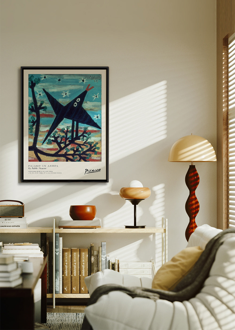 Oeuvre oiseau sur branche