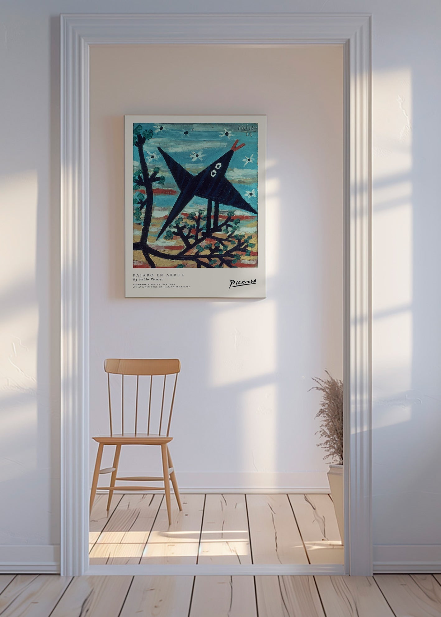 Oeuvre oiseau sur branche