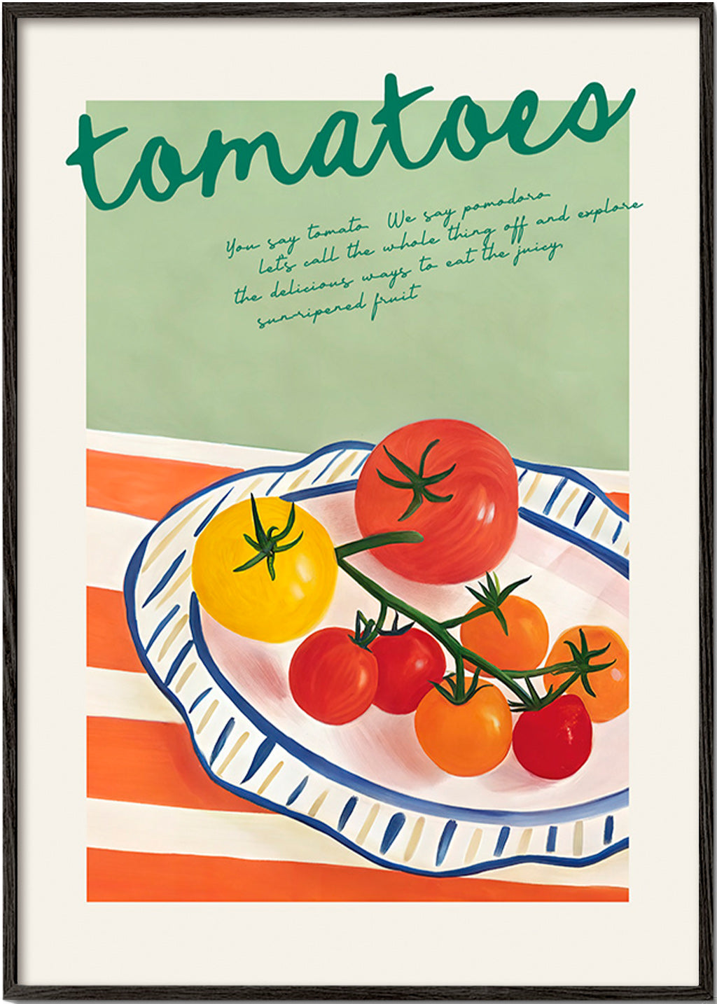 Art de cuisine con tomates ilustrés
