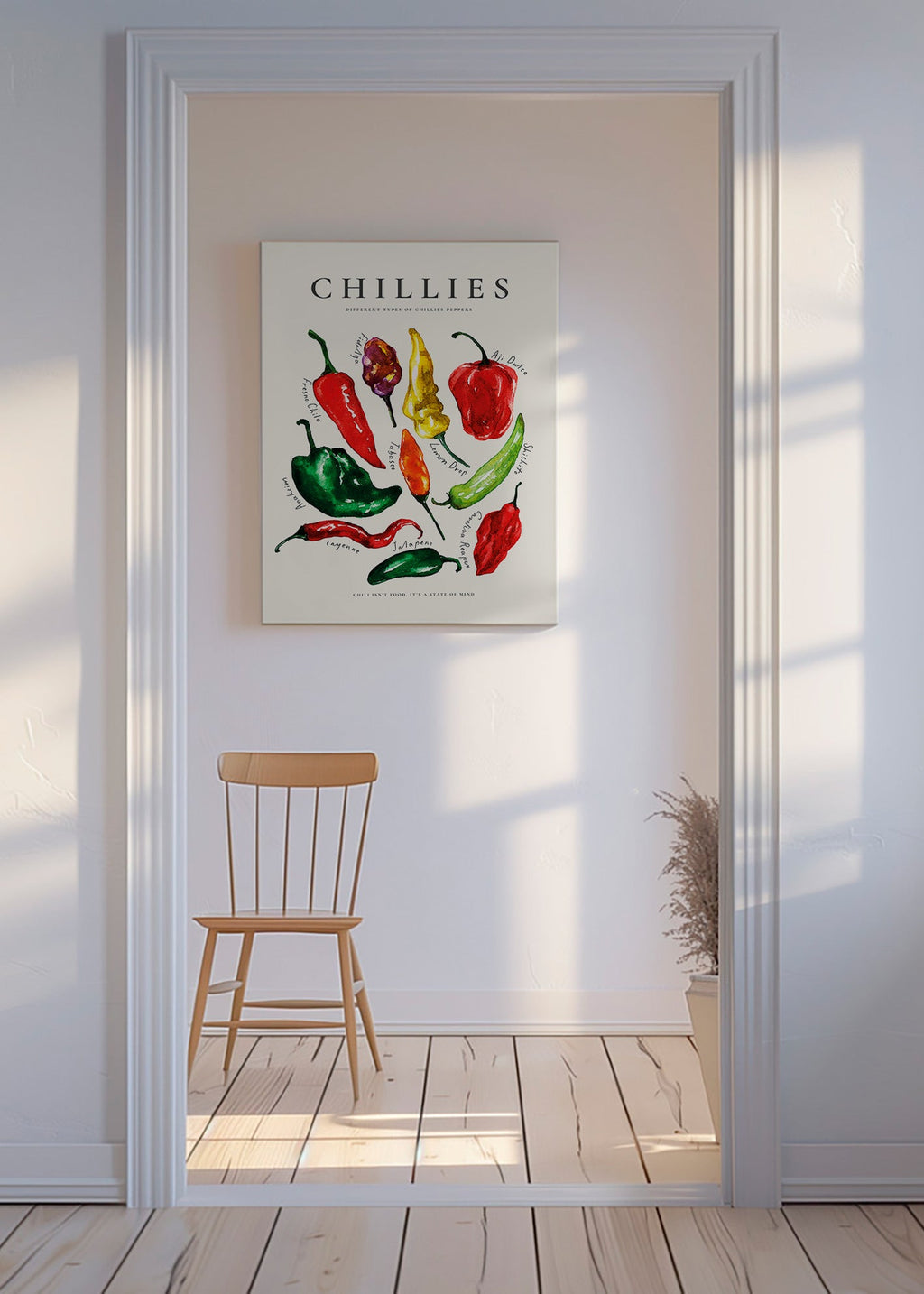 Art de cuisine Chillies à l'aquarelle