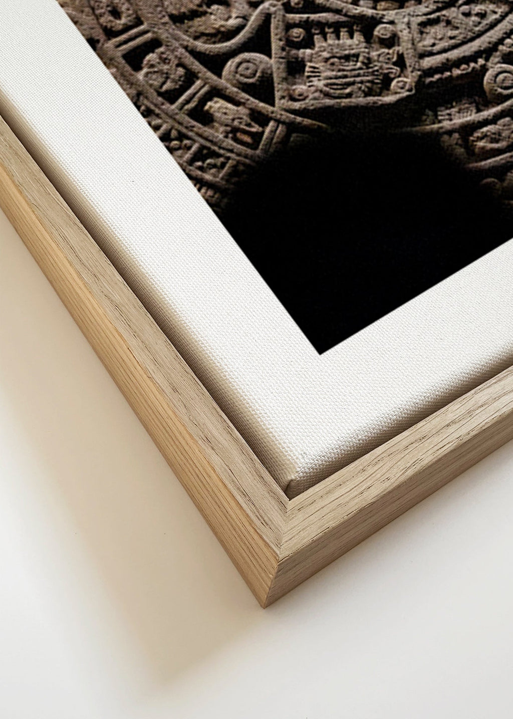 Photographie du calendrier aztèque en relief
