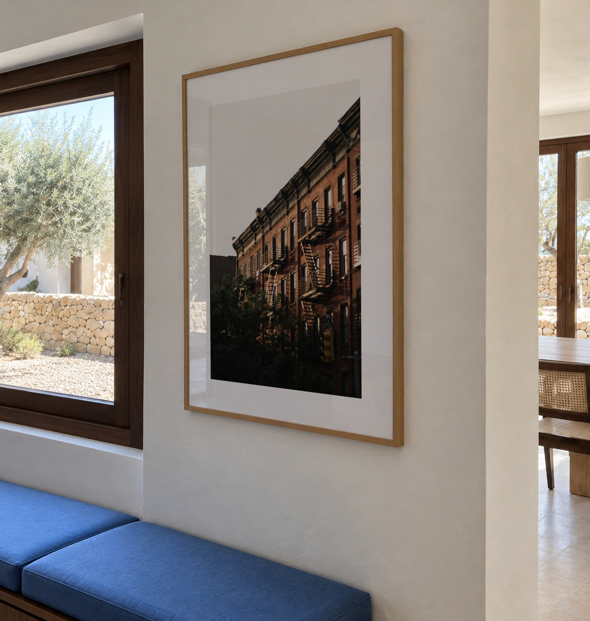 Downtown Corner - Framed poster in an interior