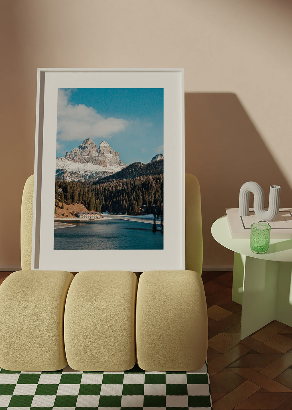 Photographie lac et sommets