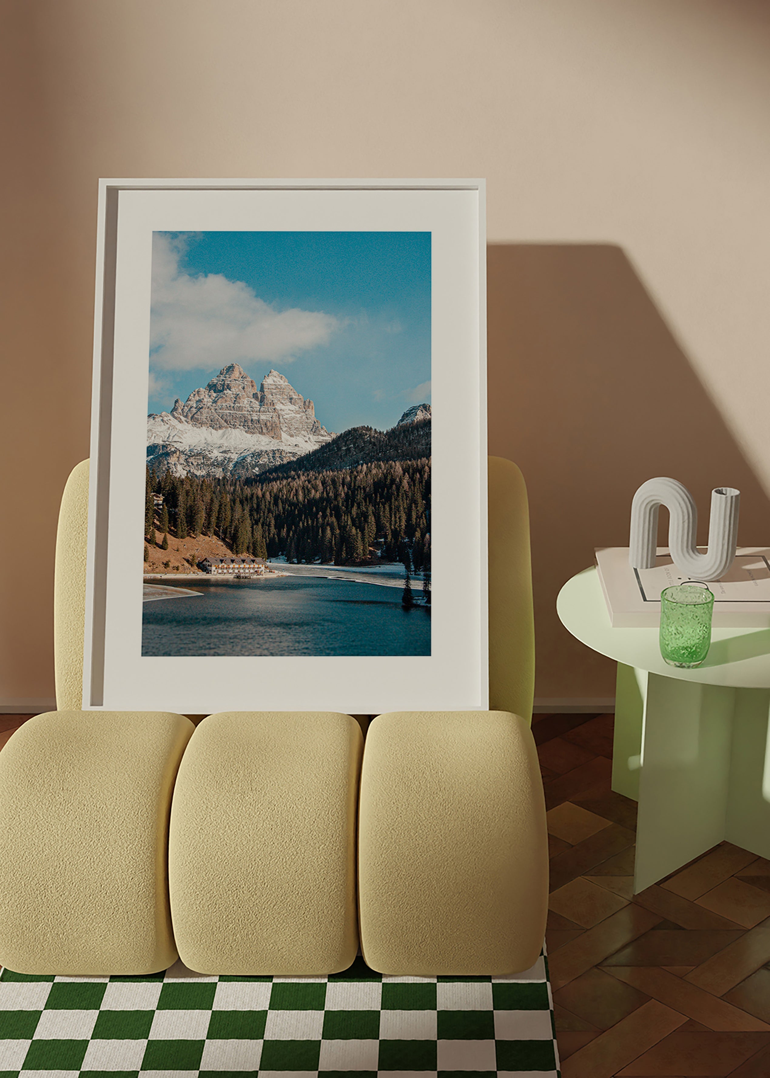 Photographie lac et sommets