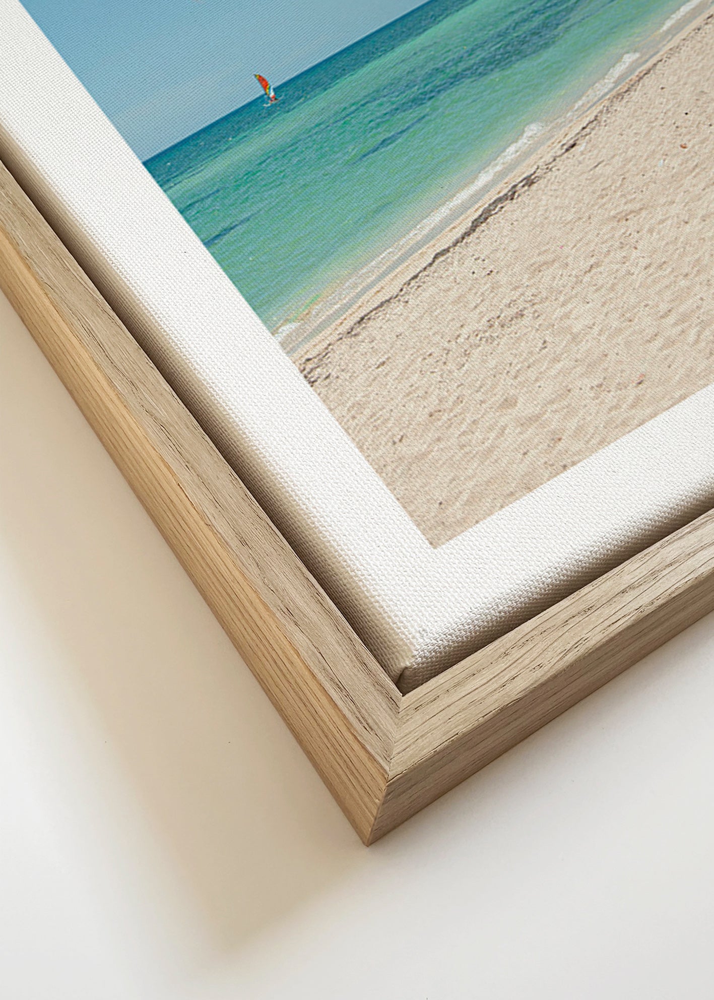 Tableau paysage: plage caribéenne avec palmier