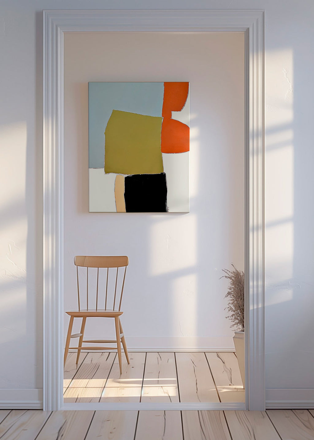 Cuadro abstracto con bloques orgánicos – Canvas