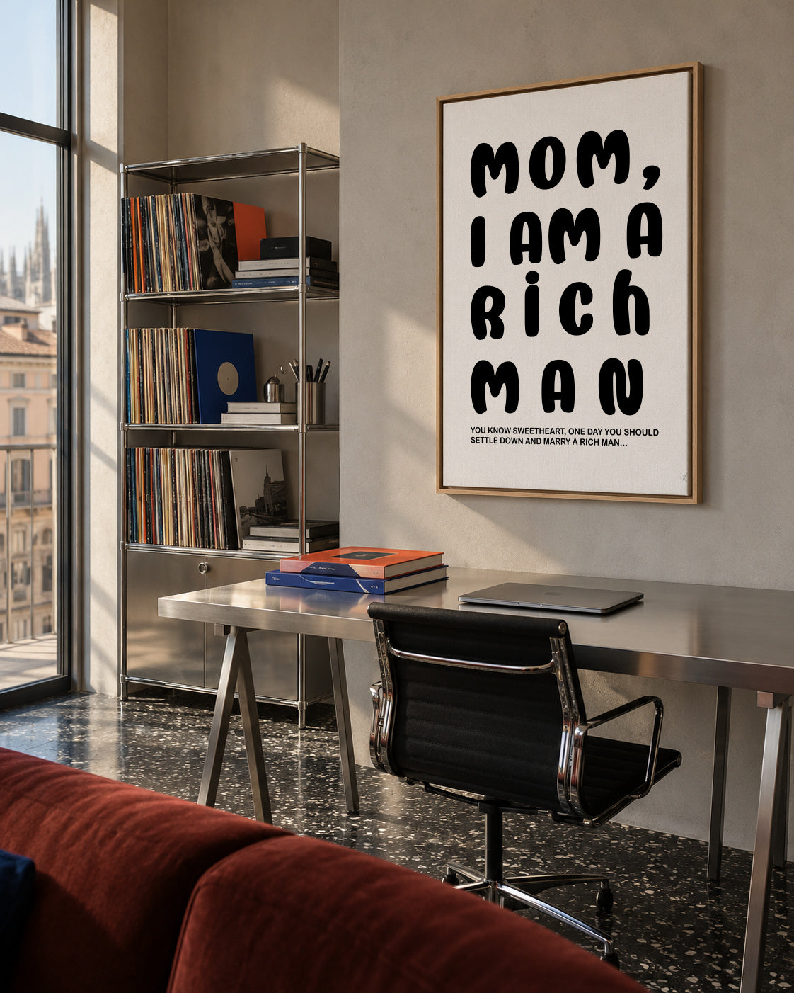 RICH MAN - Framed canvas in an interior