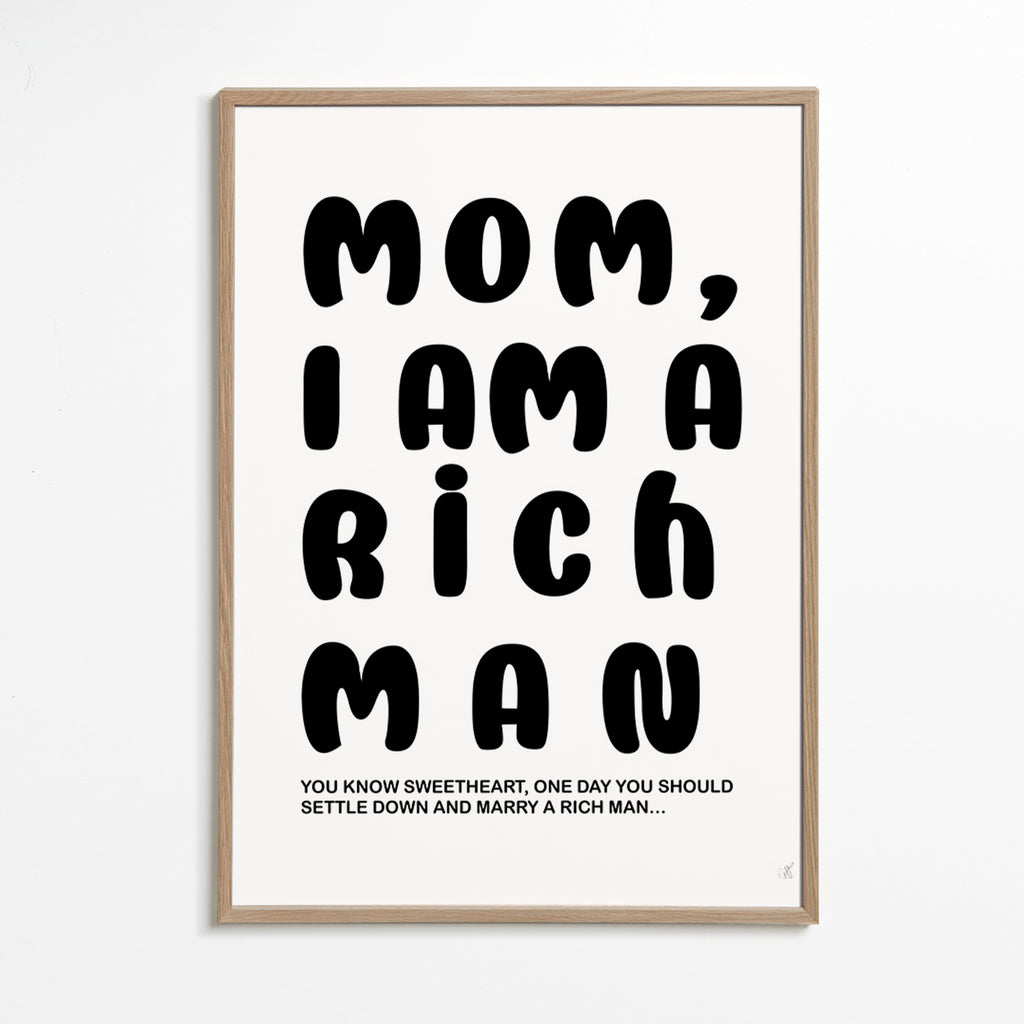 Ilustración tipográfica con texto humorístico – Oak Frame