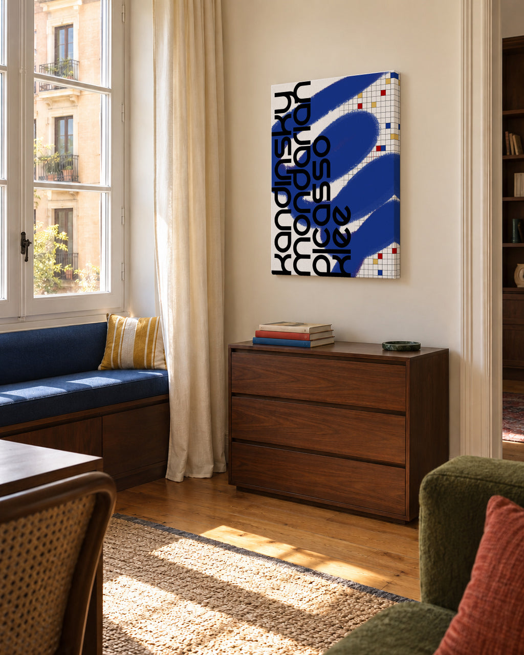 Famous Abstract Artist - Unframed canvas in an interior