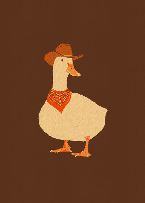 Bo the Cowboy Duck - Unframed art print