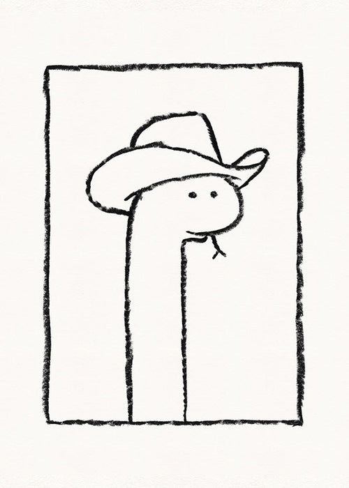 Ilustración de serpiente con sombrero