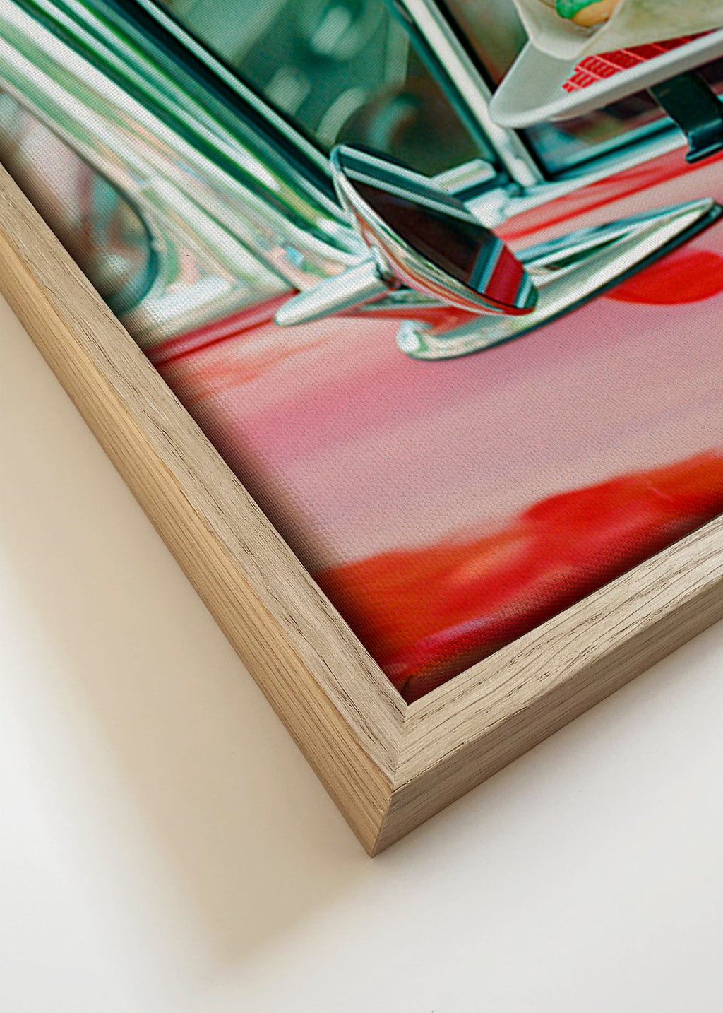 Cuadro vintage coche clásico con bandeja tipo diner – Canvas detail