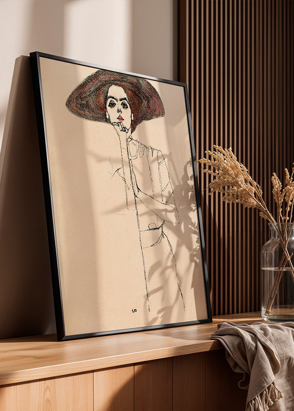 Ilustración retrato con sombrero y trazo expresivo – Product2