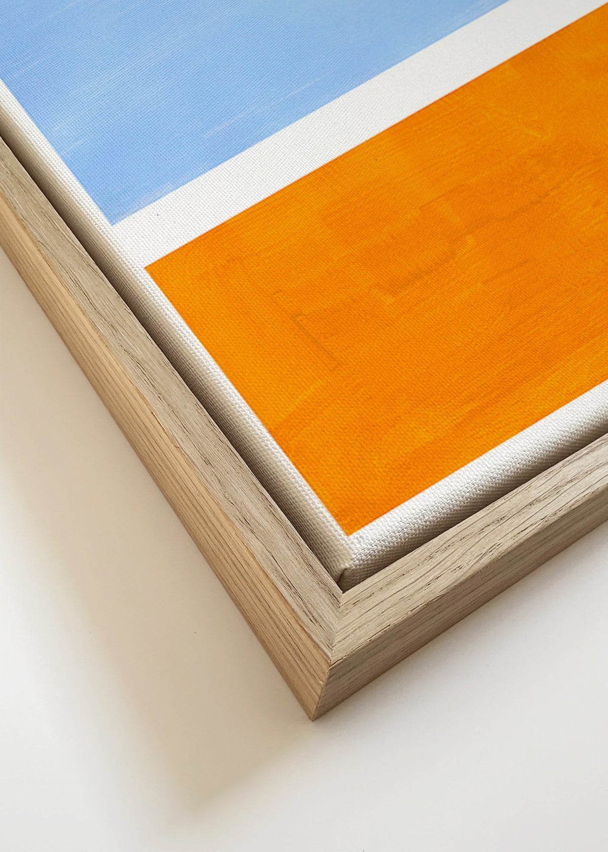 Cuadro abstracto con bloques de color – Canvas detail