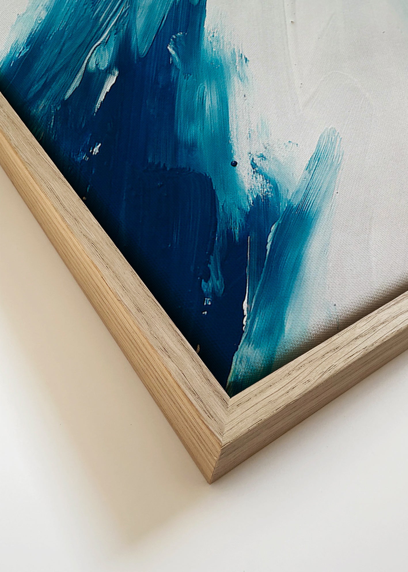 Cuadro abstracto pinceladas azules – Canvas detail