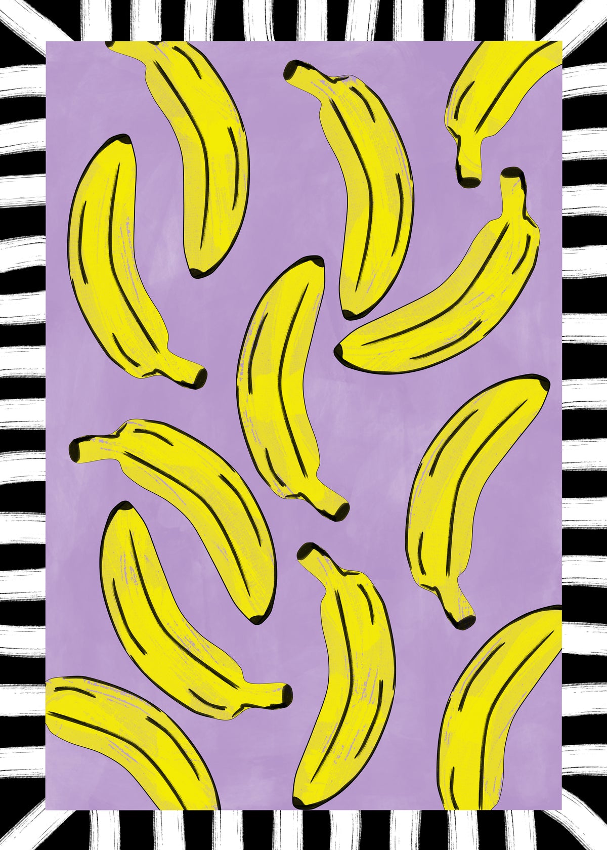 Yellow Bananas Abstract - Unframed art print