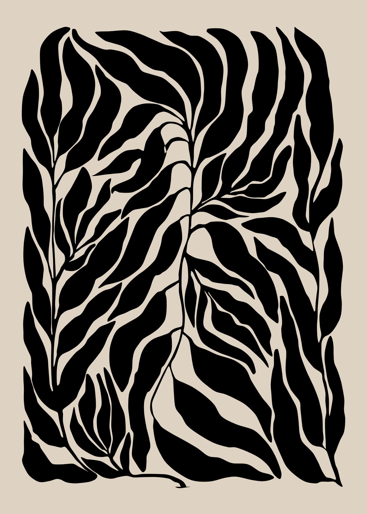 Black Leaf Silhouettes - Unframed art print