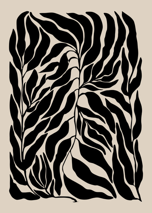 Black Leaf Silhouettes - Unframed art print