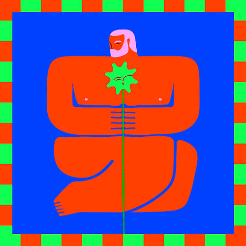 Ilustración de figura sosteniendo flor