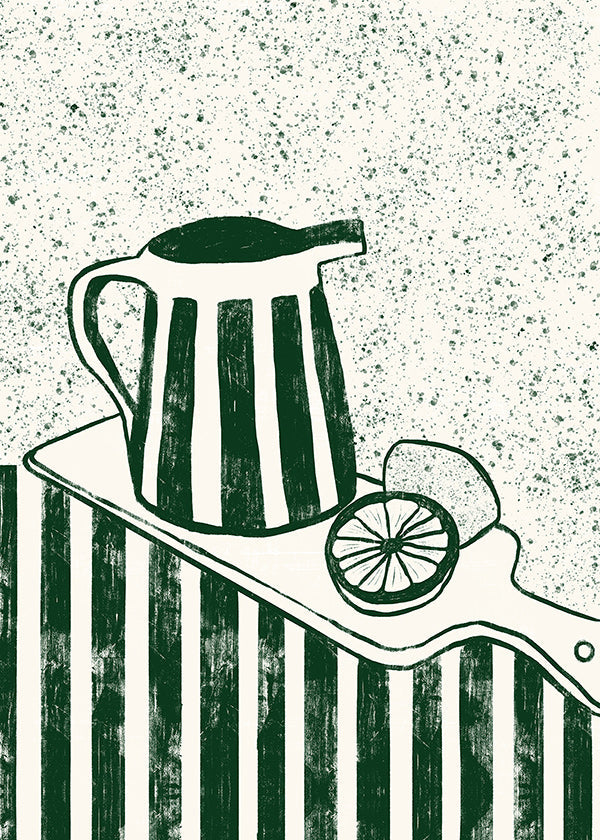 Cuadro de cocina con jarra y limón