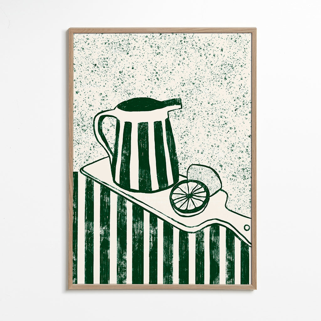 Cuadro de cocina con jarra y limón – Oak Frame