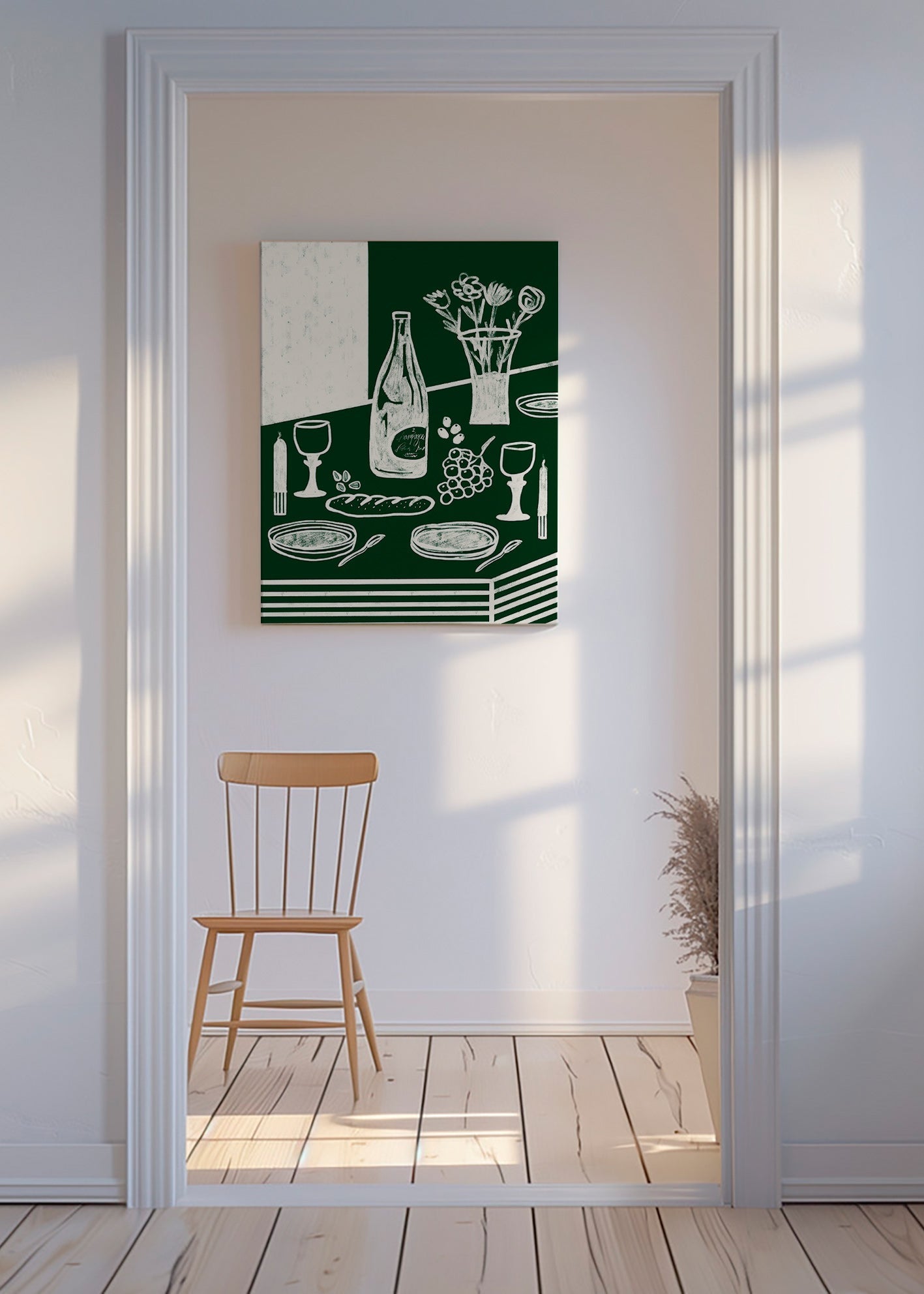 Cuadro de cocina con bodegón lineal – Canvas