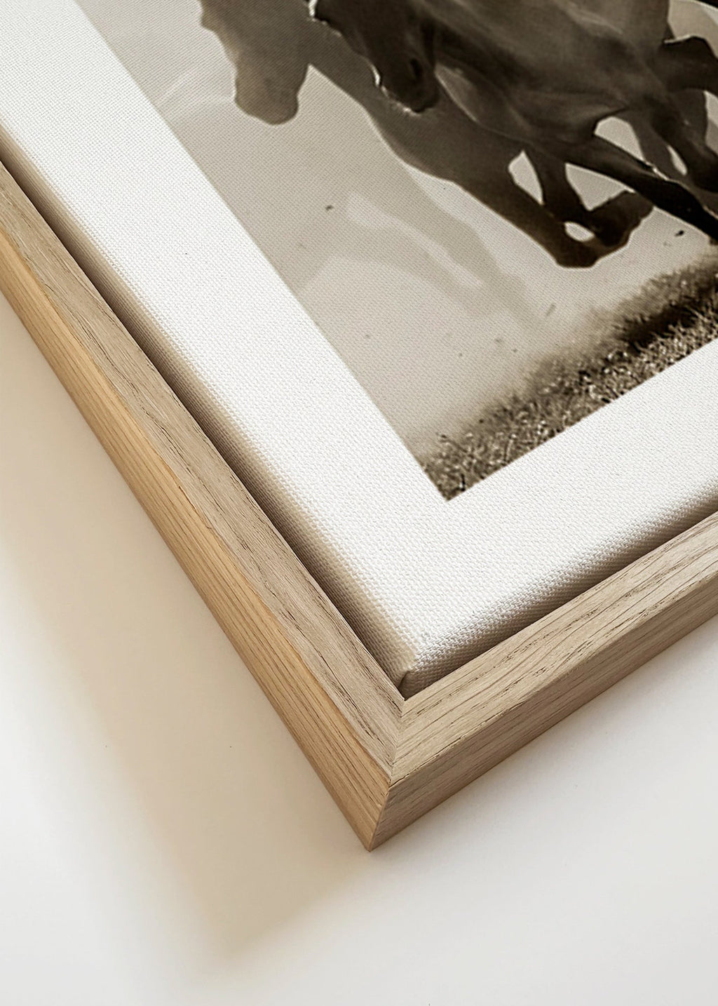 Cuadro caballo en estampida sepia – Canvas detail