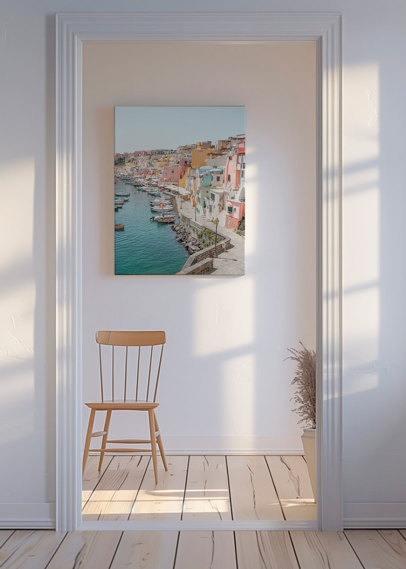 Cuadro de ciudades Procida puerto colorido – Canvas
