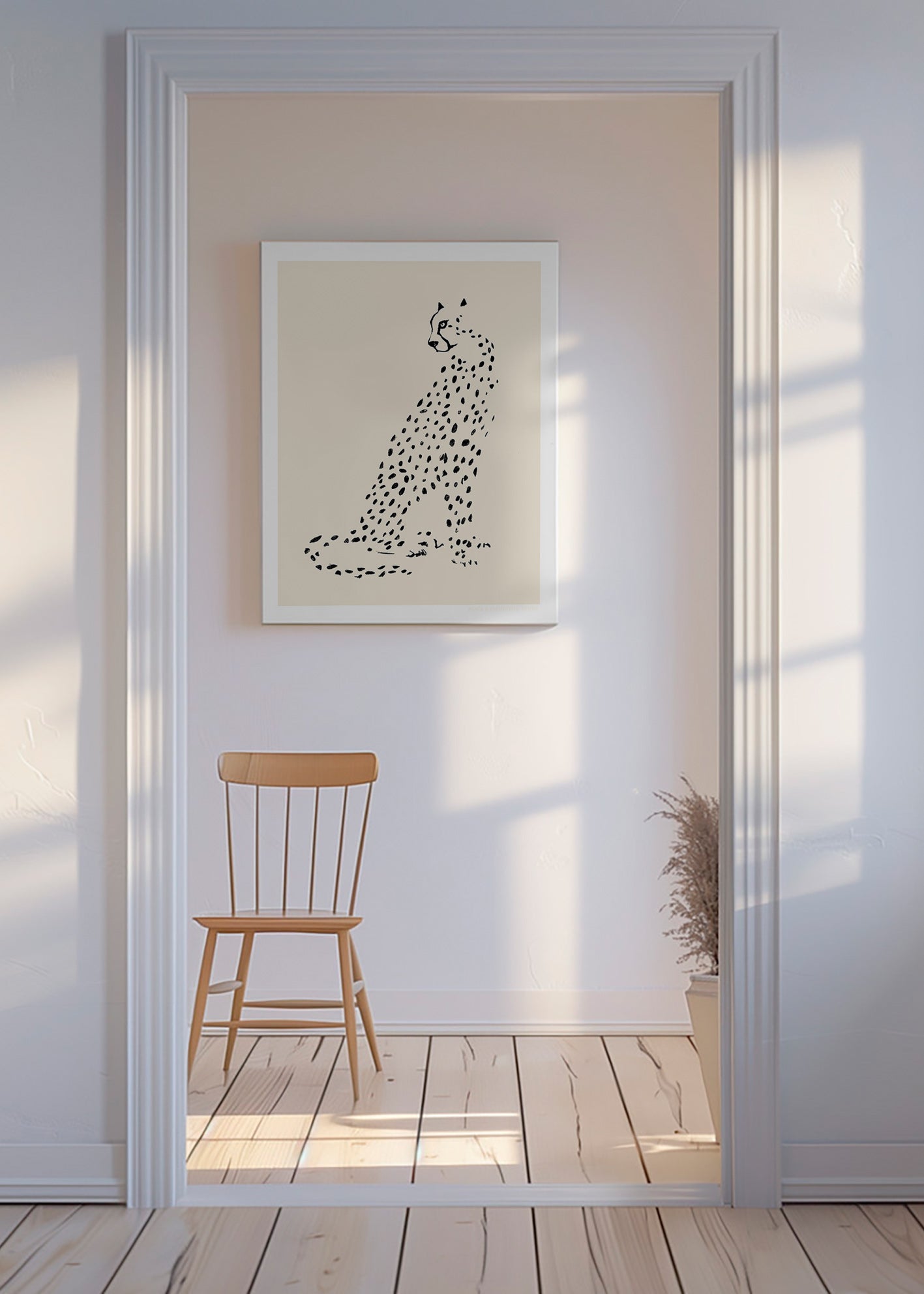 Cuadro de guepardo minimalista – Canvas