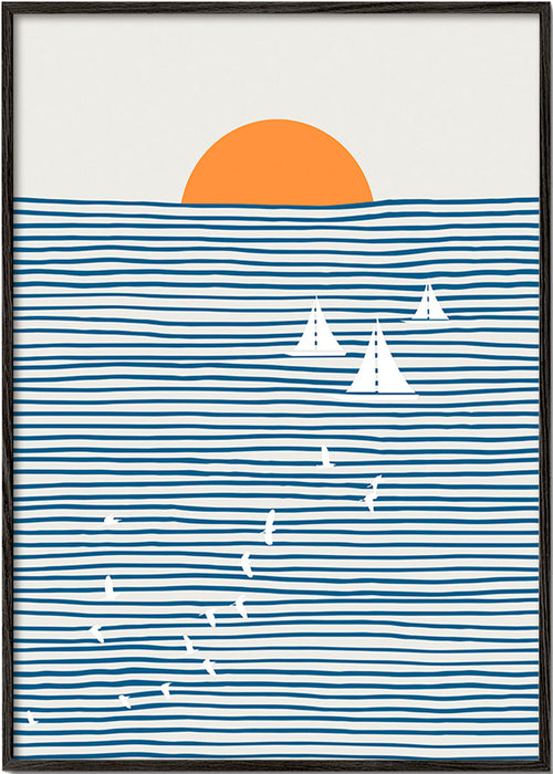 Cuadro de paisaje con velas minimalistas – Black Frame