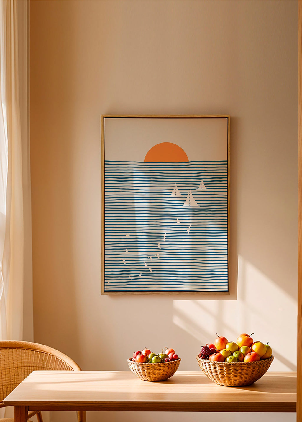 Cuadro de paisaje con velas minimalistas – Canvas1