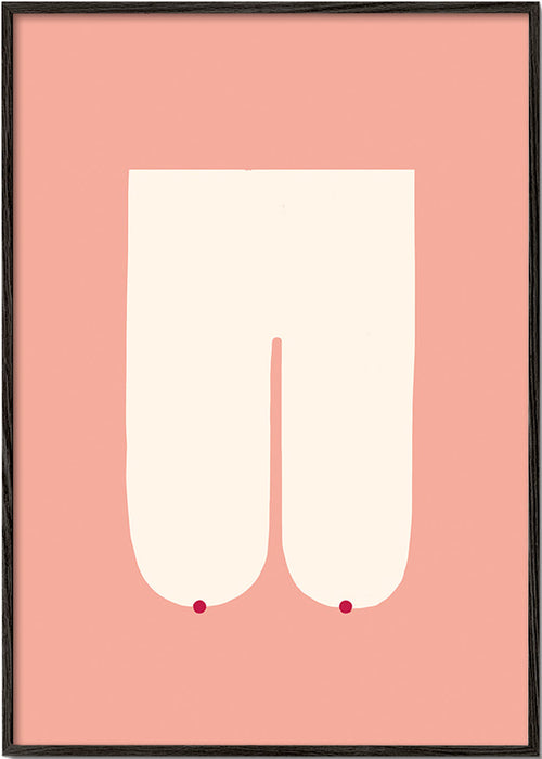 Ilustración femenina minimalista en rosa – Black Frame