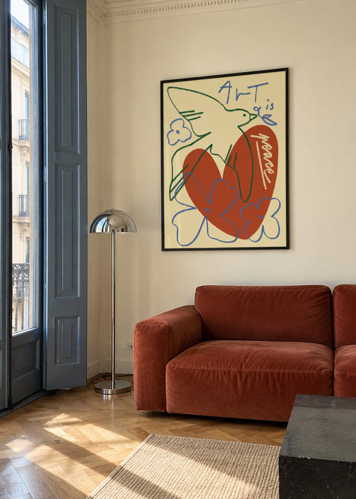 Art Is Peace - Framed poster in an interior