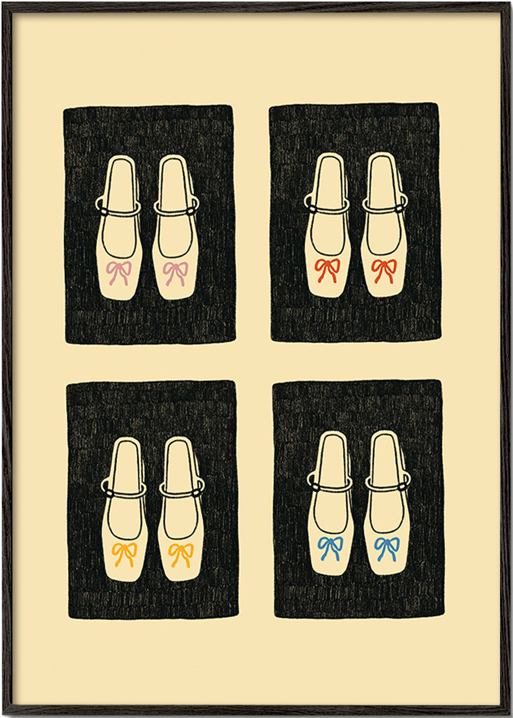 Ilustración de zapatos con lazo repetidos – Black Frame