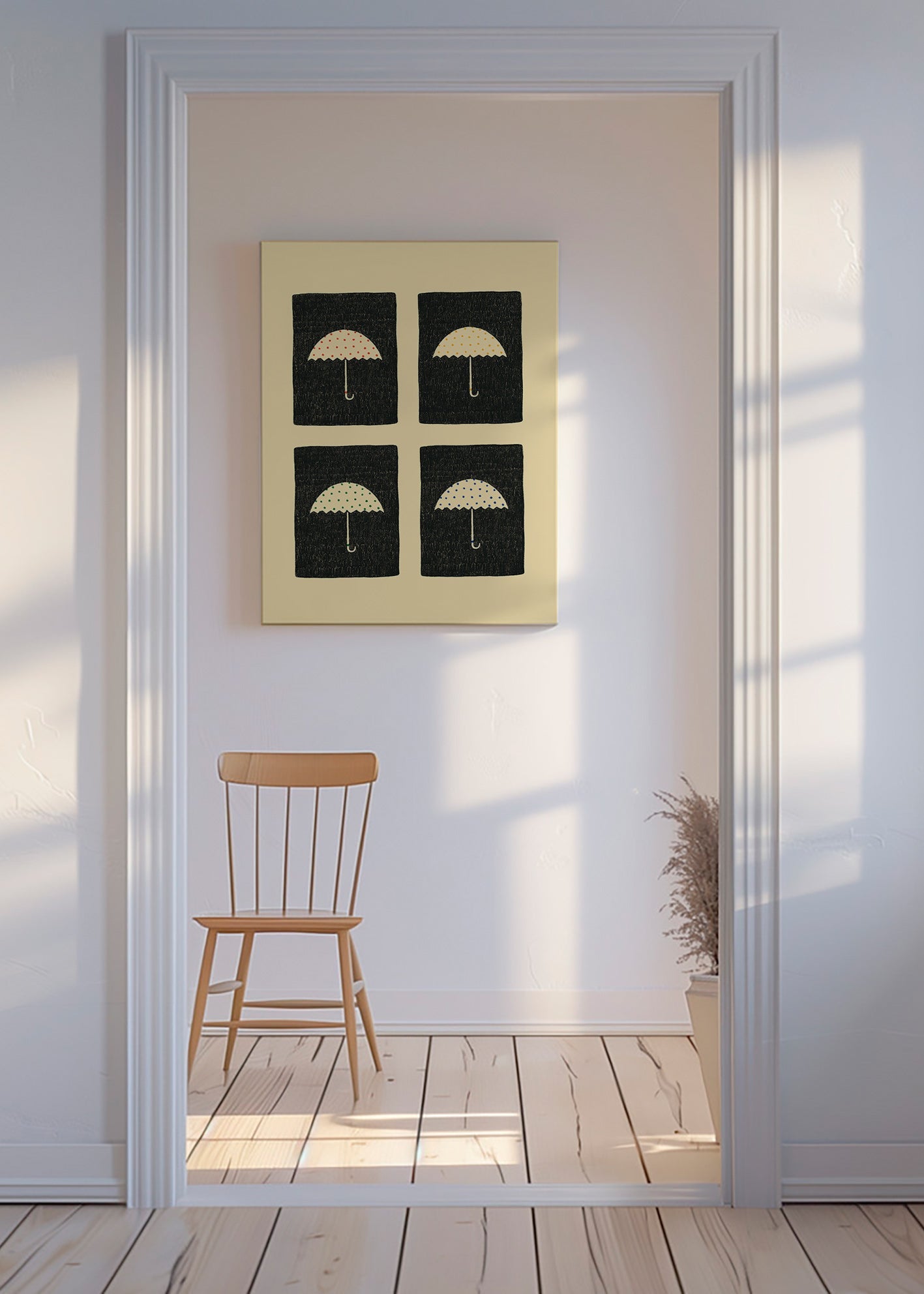 Ilustración de paraguas repetidos – Canvas