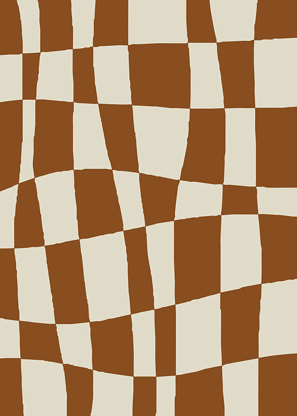 Cuadro geométrico con tablero ondulado marrón