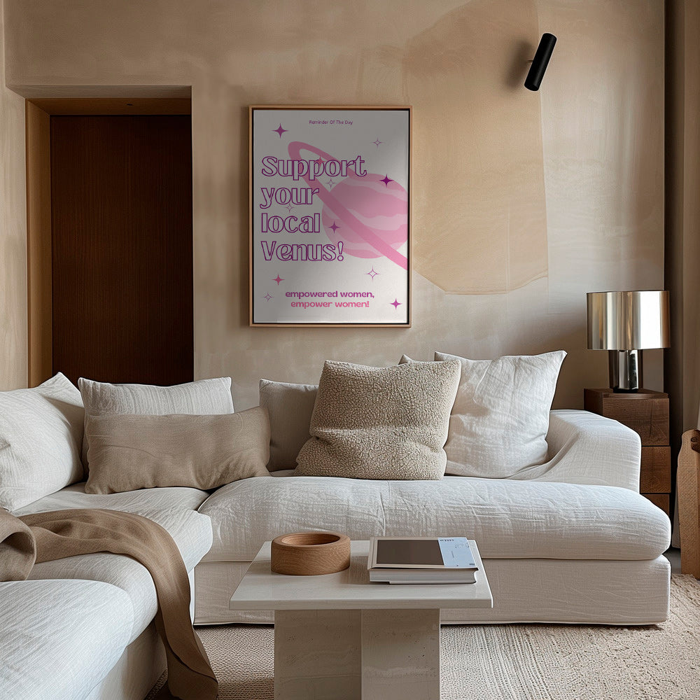 Ilustración tipográfica Venus rosa – Canvas2