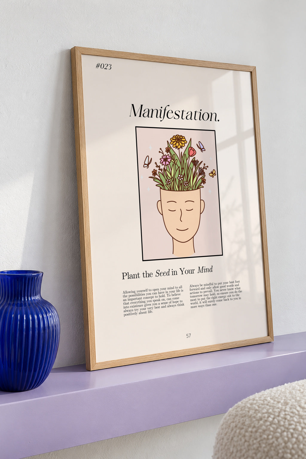 Manifestation with a serene figure - Framed poster detail