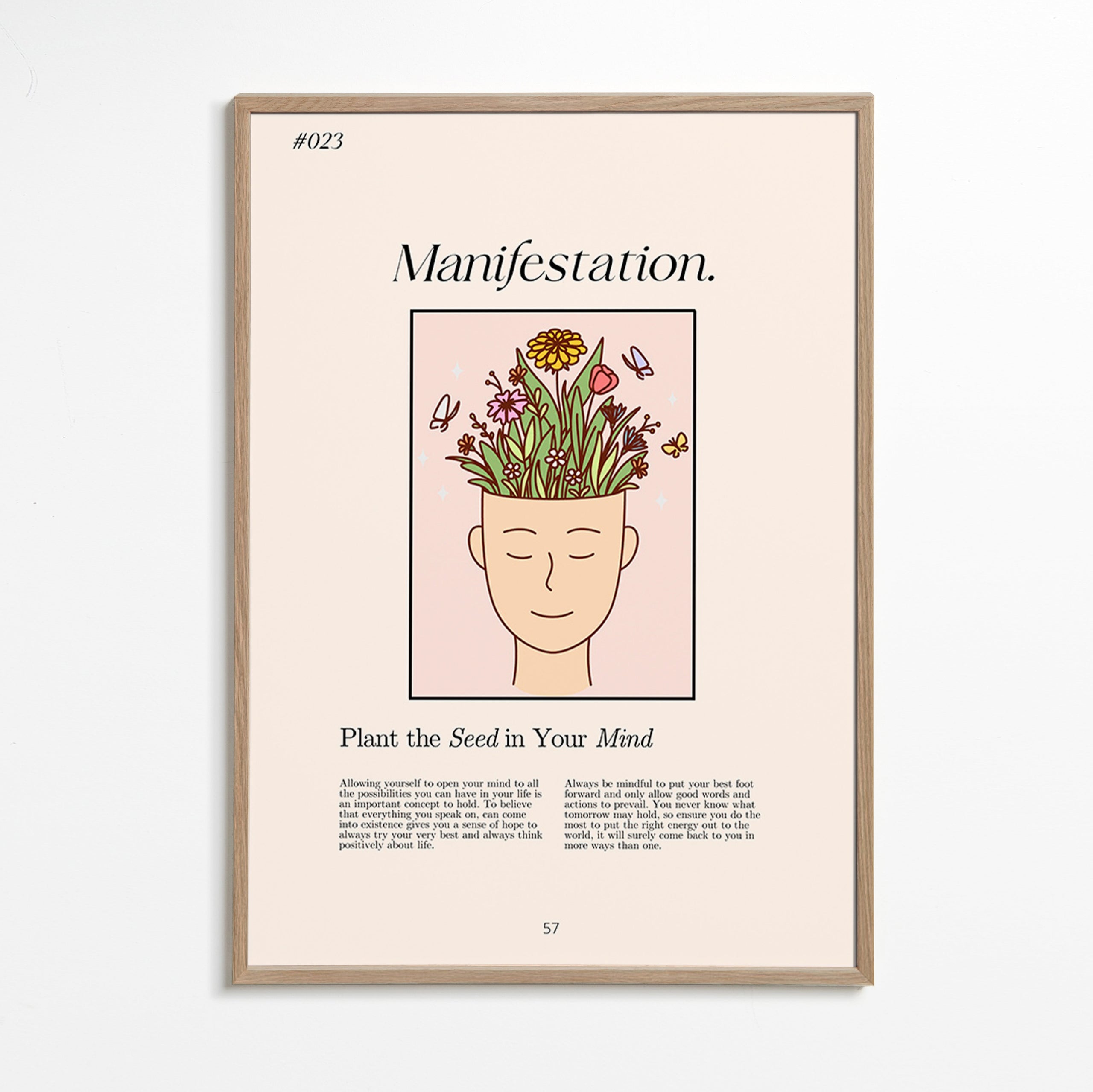 Ilustración cabeza con plantas – Oak Frame