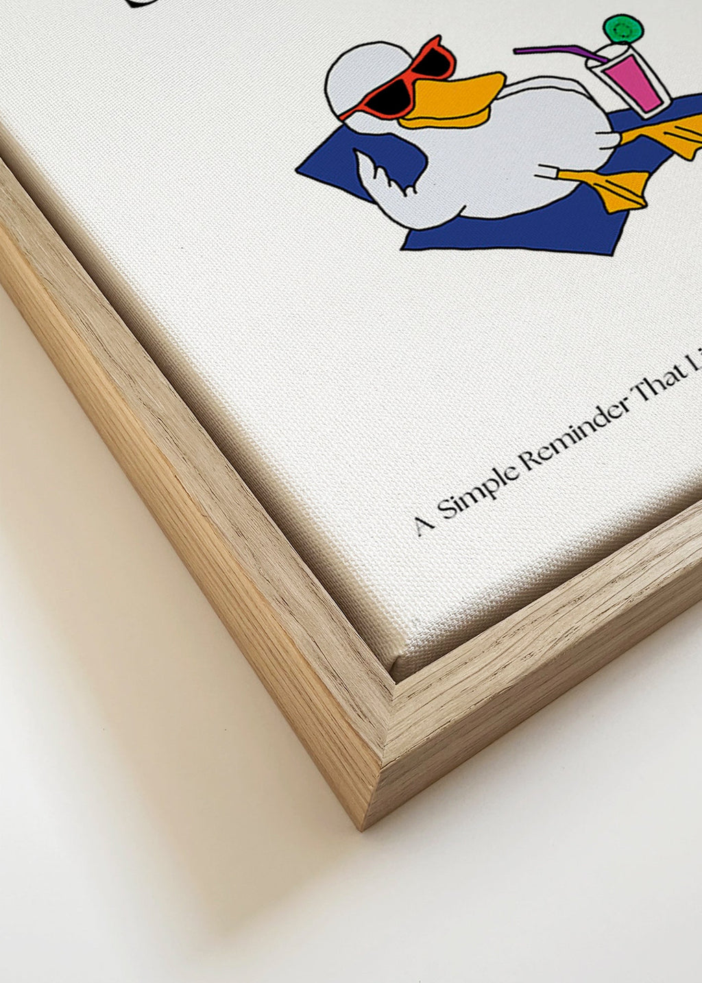 Cuadro ganso ilustrado con frase divertida – Canvas detail