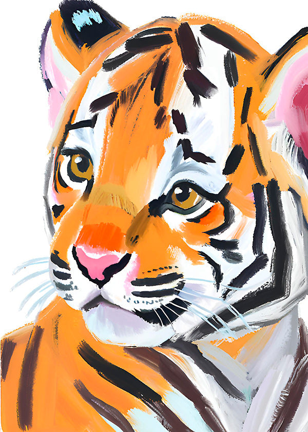 Cuadro tigre ilustrado en primer plano