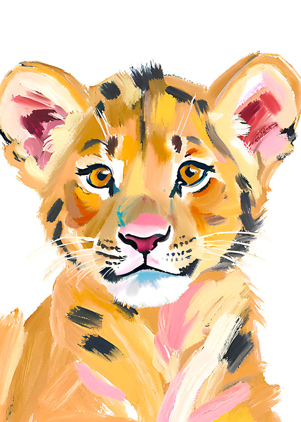 Cuadro tigre bebé ilustrado