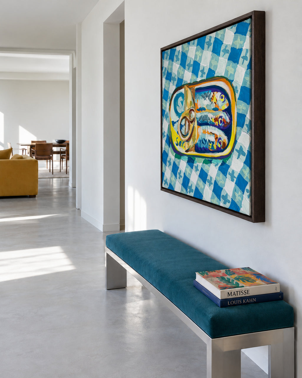 Tin of Sardines - Framed canvas in an interior
