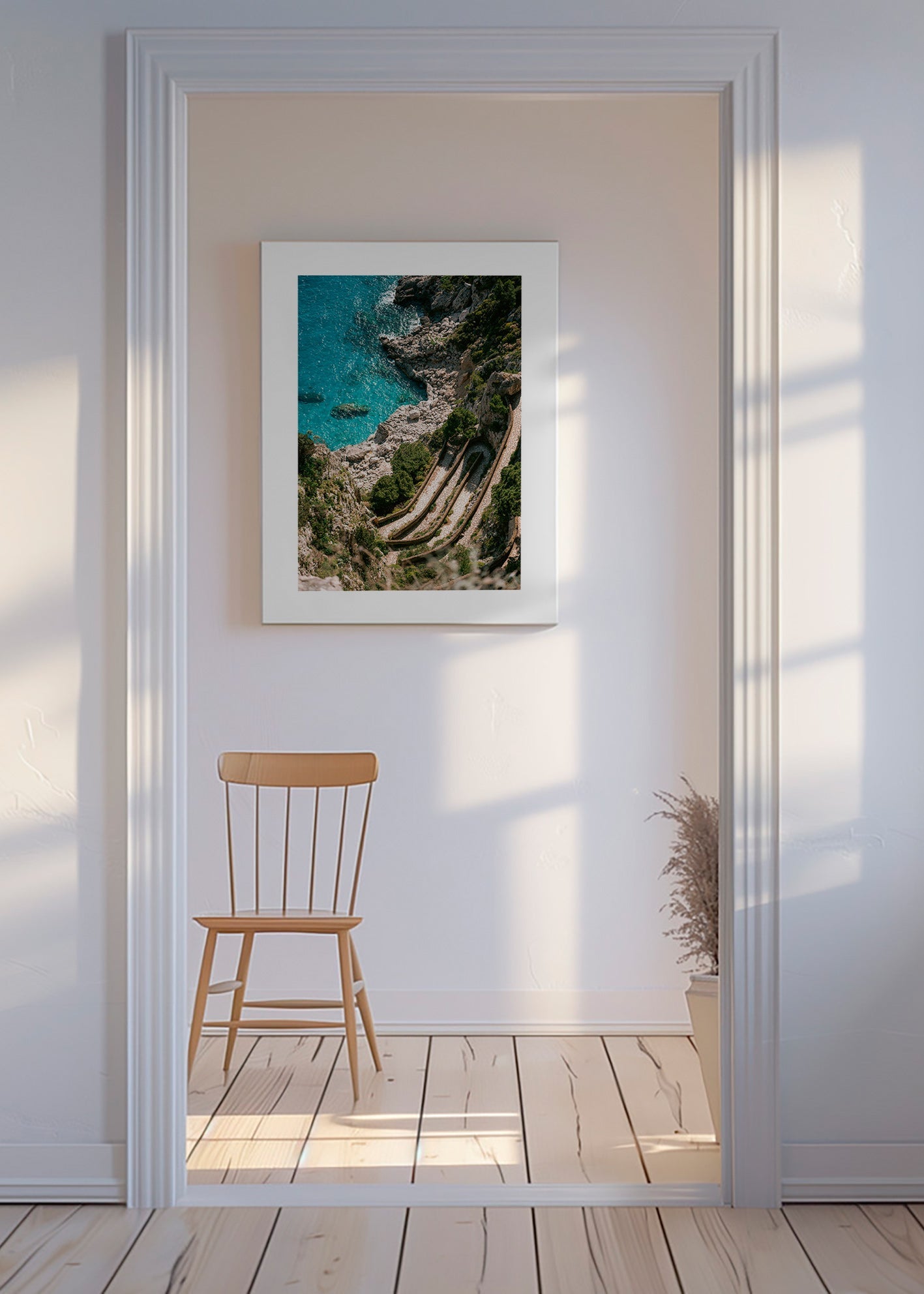 Cuadro de paisaje con costa en terrazas y mar turquesa – Canvas