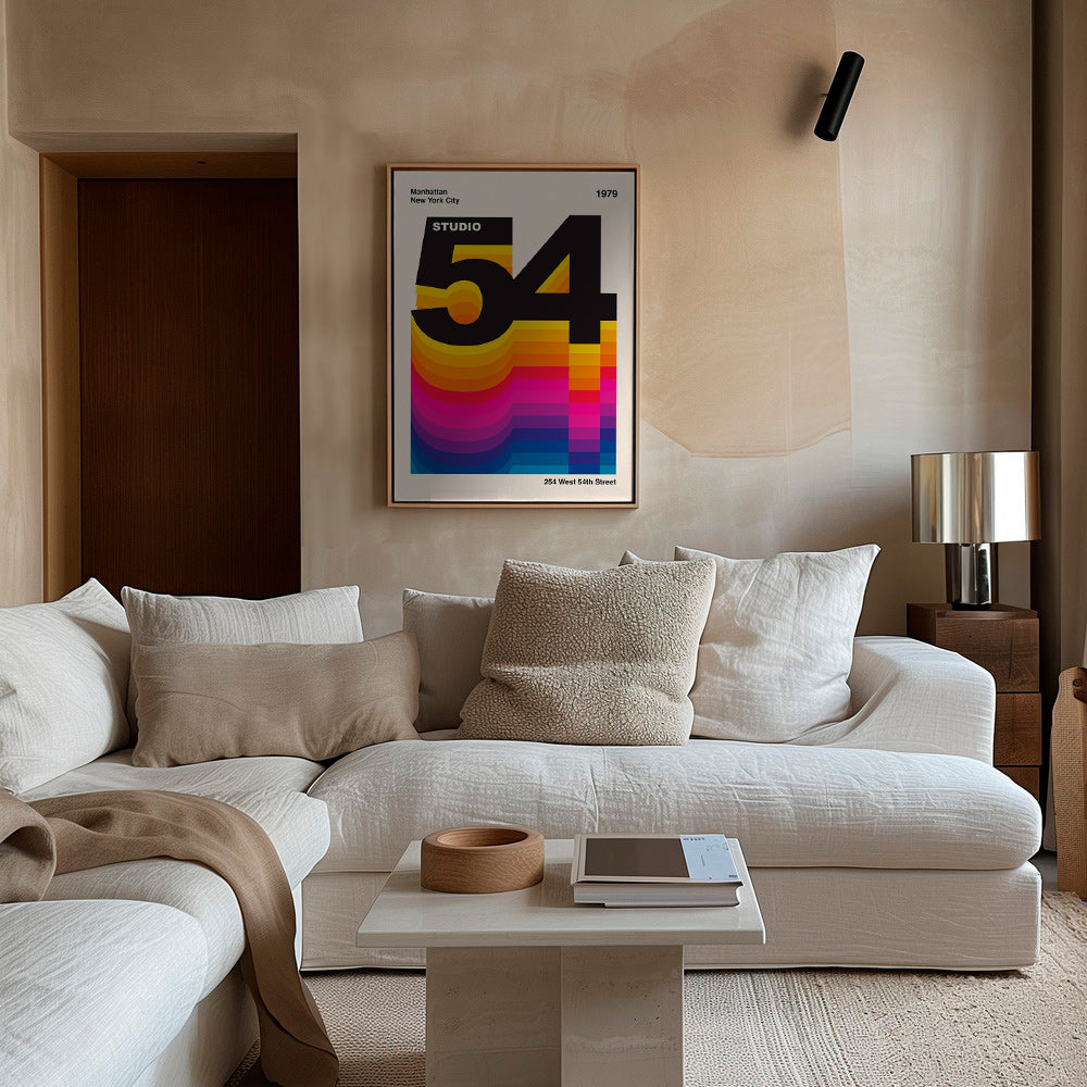 Cuadro vintage Studio 54 con ondas de color – Canvas2