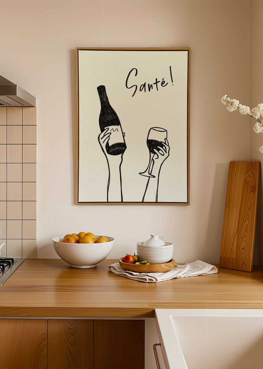 Cheers! - Framed canvas in an interior