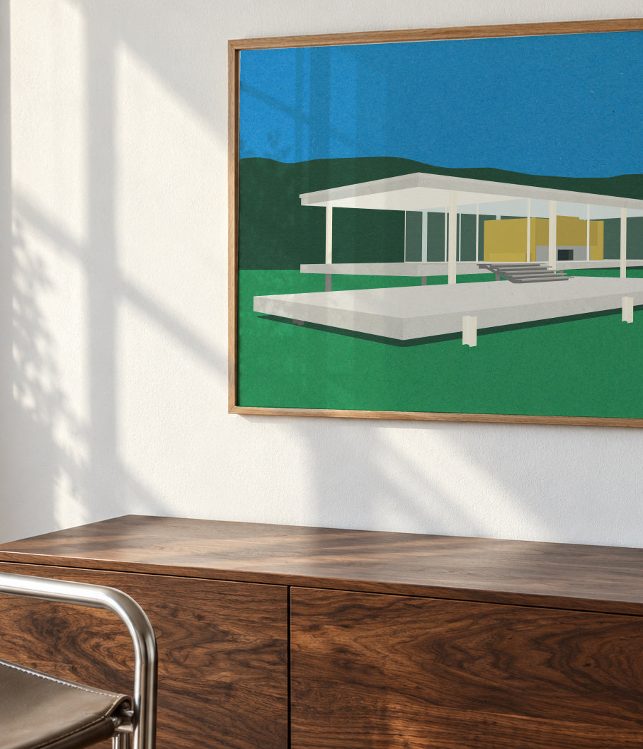 Ludwig Mies Van Der Rohe Farnsworth House - Framed poster detail